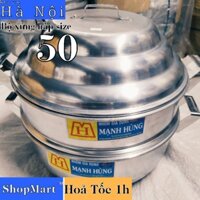 [Hoả tốc 1h] Bộ xửng hấp size 50 cm nhôm Mạnh Hùng chuyên hấp bánh bao, hải sản và thực phẩm