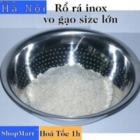 [Hoả Tốc 1h] Rá vo gạo inox size lớn 38 cm, 40 cm, 42, 44, 46, 48, 50 cm, 52, 54, 56, 58, 60 cm, 62 cm loại dày Vietcook