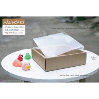 (Hỏa tốc) 25 Hộp K3 - Hộp giấy mặt kính,nắp trong đựng quà tặng,4 bánh trung thu handmade,bánh kẹo