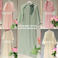 [HOẢ TỐC 2H, BIGSIZE 5XL] ÁO DÀI NỮ VOAN TƠ LỤA GẤM FORM SUÔNG ĐỦ MÀU PHỐI NƠ MỀM MỊN MẶC BÊ BƯNG QUẢ, CƯỚI HỎI, ĐI TIỆC