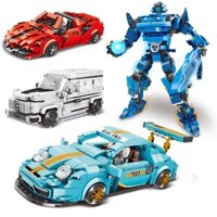 [hỏa tốc 2h] Đồ chơi lắp ráp xe biến hình thành siêu nhân, Đồ chơi lắp ráp cho bé trai