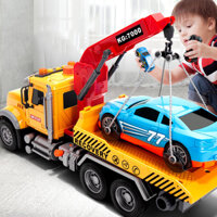 Hỏa Tốc 2h- Đồ chơi xe đầu kéo lớn cứu hộ xe hơi có đèn nhạc kèm theo rơ móc, pallet, xe hơi, Mô hình xe cứu hộ như thật