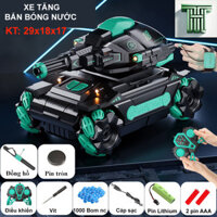 Hỏa tốc 2h: Xe Tăng Loại siêu to (29 x18x17cm), đồ chơi xe tăng điều khiển từ xa phun đạn thạch, siêu xe tăng 2025.