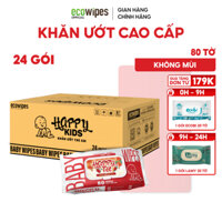 HỎA TỐC 2H_Thùng 24 gói khăn ướt trẻ em Happy Tết phiên bản Premium giới hạn gói 80 tờ không mùi