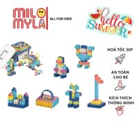 (Hỏa Tốc 30p) Bộ Xếp Hình 600 Chi Tiết Vừa Lắp Ráp Lego Vừa Học Toán Vừa Học Chữ Có Hộp Đựng