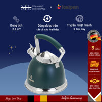 [HOẢ TỐC] Ấm Đun Nước Inox 304, 5 Đáy Kalpen KK02 - 2,5L [Có Còi Báo Sôi], Dùng Mọi LoạI Bếp