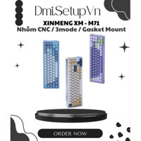 [HOẢ TỐC]  Bàn Phím Cơ Bluetooth Khung Nhôm ALUMINUM XM-M71 Cấu Trúc GASKET, Hotwsap 5 Pin Mạch Xuôi Cao Cấp