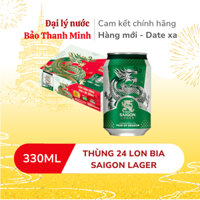 [HOẢ TỐC] Bia Sài Gòn Xanh Lager 330ml (Thùng 24 lon) (Date xa)