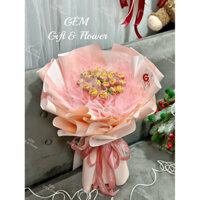 [Hoả Tốc] Bó hoa kẹo mút tone Hồng - Quà tặng Noel - Quà tặng sinh nhật.