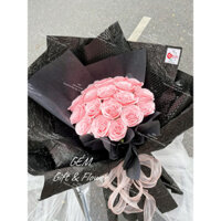 [Hoả tốc] - Bó hoa sáp Hồng Ecuador 19 bông. Tặng túi nhựa trong suốt,tặng thiệp.