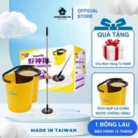 [Hỏa Tốc] BỘ LAU NHÀ 360 ĐỘ OMEGA SUPA YELLOW ĐÀI LOAN ( 1 THÂN CÂY + 1 BÔNG LAU + 1 THÙNG LAU)