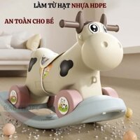 ⚡Hỏa Tốc⚡ Bò sữa bập bênh 2 in 1 vừa bập bênh vừa xe chòi chân có nhạc và đèn Toyskingdom