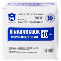 (Hoả Tốc) Bơm tiêm, xi lanh 10cc/ml Vinahankook - hộp 100 cái