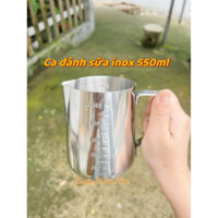 [HOẢ TỐC] Ca đánh sữa 550ml có chia vạch ( inox 304)