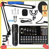 [Hỏa tốc] Card âm thanh phát sóng trực tiếp chuyên dụng BM800 Microphone Mixer V10X Pro Sound Card Condenser Game BT Aud