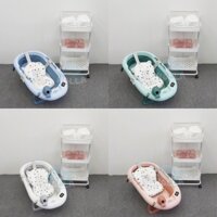 {HỎA TỐC} Chậu Tắm Gấp Gọn Kèm Nhiệt Kế Mẫu Mới Cá Voi Holla / Sasa