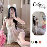 [Hoả tốc-Che tên] Váy Ngủ 2 Dây Cánh Tiên Xuyên Thấu Kèm Chip Gợi Cảm