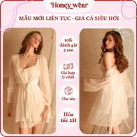[HỎA TỐC - CHE TÊN] Váy Ngủ Lụa Màu Trắng Sexy Gợi Cảm Honey Wear Đầm Ngủ Lụa Hai Dây Thoải Mái Mềm Mịn