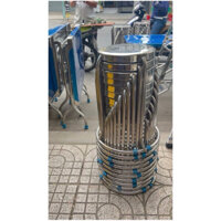 Hoả tốc - COMBO 10 Ghế inox cao cấp có kiềng chân xếp gọn, Ghế đôn inox có viền chân