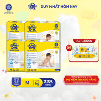 [HỎA TỐC] Combo 4 Tã dán UniDry Siêu khô thoáng gói Super Jumbo mới size M76/L68/XL62
