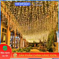 [HỎA TỐC] Dây đèn led rèm thả 4M/6M/8M/12M sợi rũ 60cm màu vàng & đủ màu chống thấm nước, trang trí ngoài trời