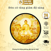 (HỎA TỐC) Đèn Hào Quang Led Phật In Tranh Trúc Chỉ Tròn Phật, Hoa Sen DECORNOW Đèn Thờ Trang Trí Bàn Thờ Phật TT-TC269