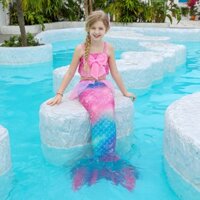 [HỎA TỐC] Đồ bơi nàng tiên cá 3 món cho bé gái Set bikini đuôi tiên cá cho bé