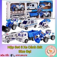 (HỎA TỐC ) Đồ chơi xe ôtô xe mô hình SET 6 xe cứu hỏa/môi trường/quân sự/cảnh sát/khủng long quà tặng bé trai giáng sinh