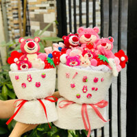 [HOẢ TỐC - FREESHIP] Hoa Gấu Lotso, Miniso Mềm Mại Dễ Thương Cao Cấp (Tặng Kèm Túi Quà, Thiệp Và Đèn Led)