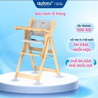 [Hỏa Tốc] Ghế ăn dặm cho bé Autoru chất liệu gỗ, ghế tập ngồi cho bé từ 6 tháng tuổi, đa năng gấp gọn, xuất khẩu Châu Âu