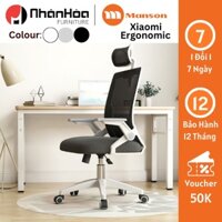 [Hỏa Tốc] Ghế Xoay Văn Phòng Xiaomi Manson Ergonomic Trắng Thiết Kế Chuẩn Công Thái Học, Ghế Văn Phòng Tay Gập Cao Cấp.