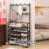 Hỏa tốc Giá kệ để giày chữ L kệ dép đa năng Kệ Giày Dép 3-4-5 tầng kệ dép có 8 móc tiện ích chuyên derco dễ lắp ráp