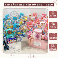 [HỎA TỐC] Giỏ Bánh Kẹo Cỡ Lớn Kèm Đồ Chơi Lego 3D - Quà Tặng Bé Yêu. Sinh Nhật