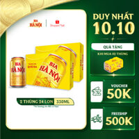 HỎA TỐC HÀ NỘI - COMBO 2 Thùng 24 lon Bia Hà Nội – HABECO (330ml/lon)