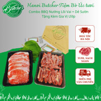 [HỎA TỐC HÀ NỘI] Combo BBQ Nướng Bò Úc Angus (2 người) Lõi vai Và Dẻ sườn (200gr/khay)