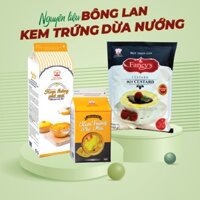 [HỎA TỐC HÀ NỘI] Combo nguyên liệu bông lan kem trứng dừa nướng gồm kem trứng phô mai và bột Custard, kem béo thực vật