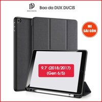 [Hỏa Tốc HCM] Bao da DUX DUCIS iPad 9.7 inch (2018/2017)/iPad Gen 5/6 (DOMO SERIES)- Mặt lưng TPU mềm, Có ngăn đựng bút