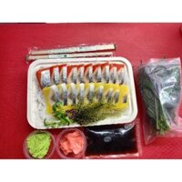(hoả tốc hcm) - cá trích ép trứng sashimi 19 miếng kèm đầy đủ gia vị, có đá giữ lạnh khi giao hàng