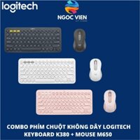 [Hỏa Tốc - HCM] Combo bàn phiếm chuột không dây Logitech K380 + M650 Signature Cuộn SmartWheel, giảm ồn