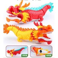 (Hỏa Tốc HCM) Đồ Chơi Rồng Lượn Xoay Đầu Mạnh Mẽ Nhạc Đèn Led Sáng Rực Rỡ Tặng Pin