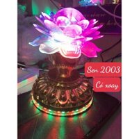 (HỎA TỐC HCM - GIÁ 1 CẶP) ĐÈN BÀN THỜ HOA SEN ĐỦ MÀU XOAY 360 ĐỘ SỬ DỤNG ĐIỆN 220V