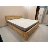 [HỎA TỐC HCM] Giường gỗ sồi Nga tự nhiên - giường gỗ 2 hộc kéo 1m8x2m sang trọng