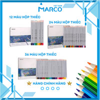 [Hỏa Tốc HCM & HN] Hộp Bút Chì Màu Cao Cấp Marco Raffine - 12/24/36 Màu - Hộp Thiếc - Nhiều Màu Đậm Vẽ Tranh Tô Màu
