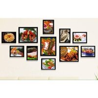 {Hỏa tốc HCM} Khung ảnh composite có kính thế giới đồ ăn vặt 2 BINBIN KA195 (Tặng ảnhvà đinh 3 chân)