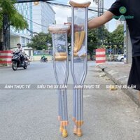 [HỎA TỐC HCM] Nạng Chống Nách INOX/Nhôm LUCASS Siêu Chắc Chắn, Nạng Chống Cao Cấp Cho Người Gãy Chân, Người Khuyết Tật