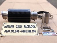 [HOẢ TỐC HCM] pô lon leovince carbon ngắn kèm phụ kiện