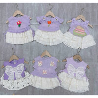 [HOẢ TỐC HCM] Set Áo Chân Váy Bèo Tầng Trắng Xinh Kiểu Hàn Siêu Bánh Bèo Phong Cách Tiểu Thư Cho Bé Gái 8-16kg