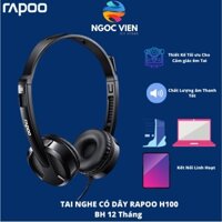 [Hỏa Tốc - HCM] Tai Nghe Có Dây Chụp Tai On-ear Rapoo H100 Wired Stereo | Bảo Hành 12 Tháng | Chính Hãng | Ngocvienstore