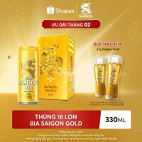 [Hoả tốc HCM] Thùng 18 lon bia Sài Gòn Gold - 330ml/lon