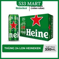 [HỎA TỐC HCM] Thùng 24 lon bia Heineken (Ken Xanh/Ken Bạc) 330ml/lon